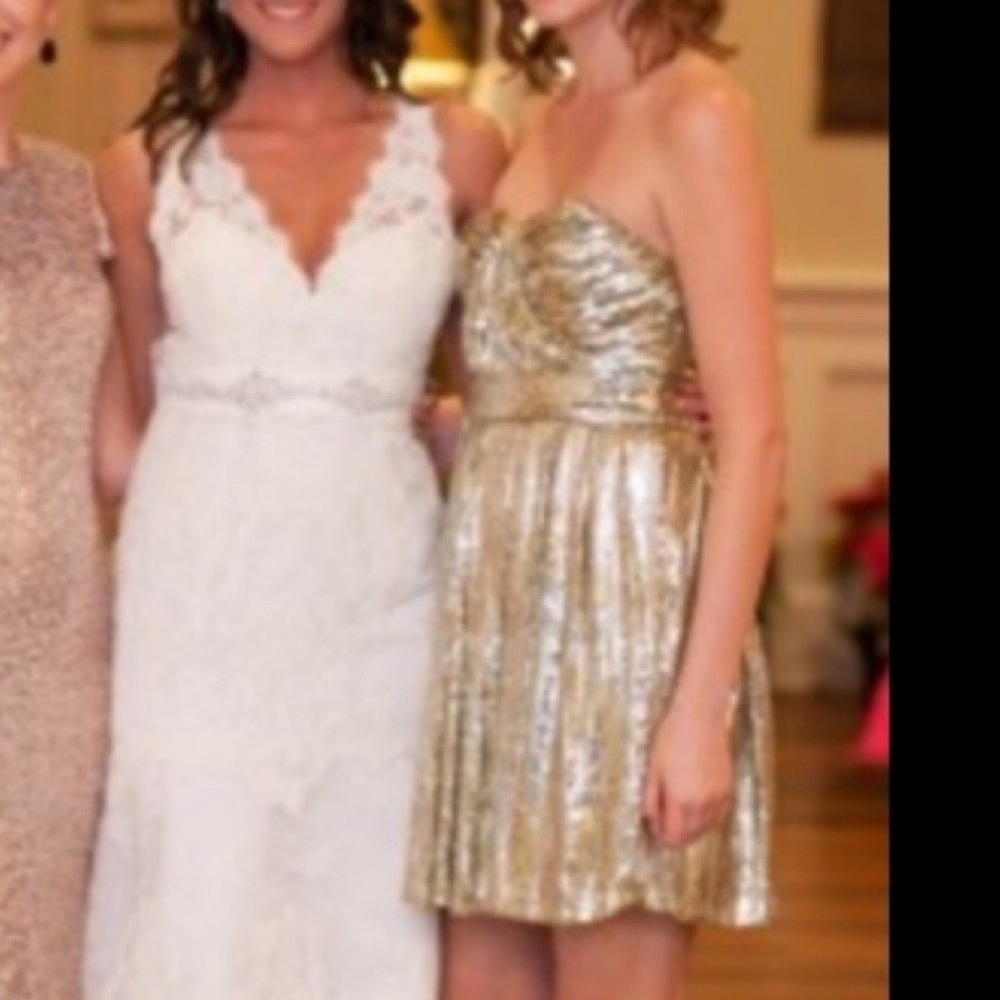 Badgley Mischka DaCruz Shimmer Mini Dress sz 2 - Picture 8 of 8